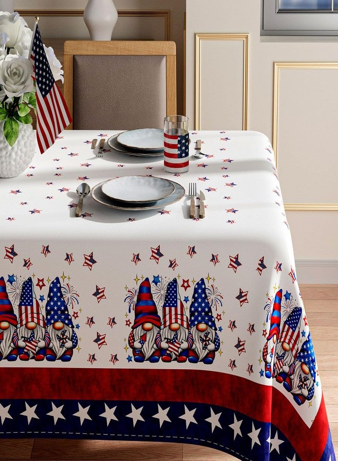 XCHI Gnomes Stars Patriotic America 4th of July Memorial Day Independence Day Tablecloth Rectangle Washable Table Covers for Home Party Decorations 60x84 Inch - Image 2