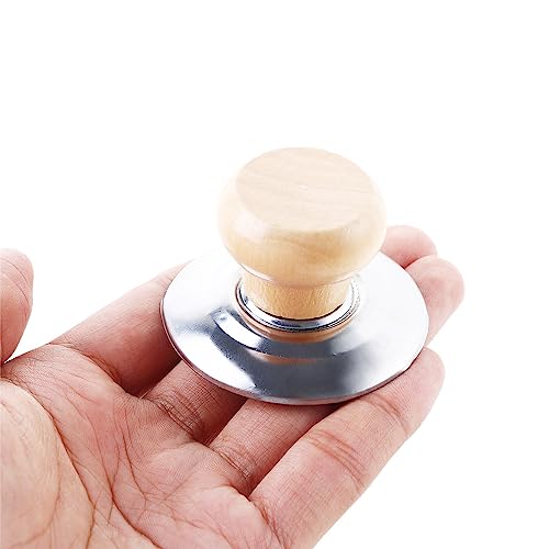 Pokinge 2 Pcs Pot Lid Knobs, Replacement Wooden Pot Lid Cover Handle, Kitchen Heat Resistant Pan Lid Holding Handles Cookware Top Accessories - Image 3
