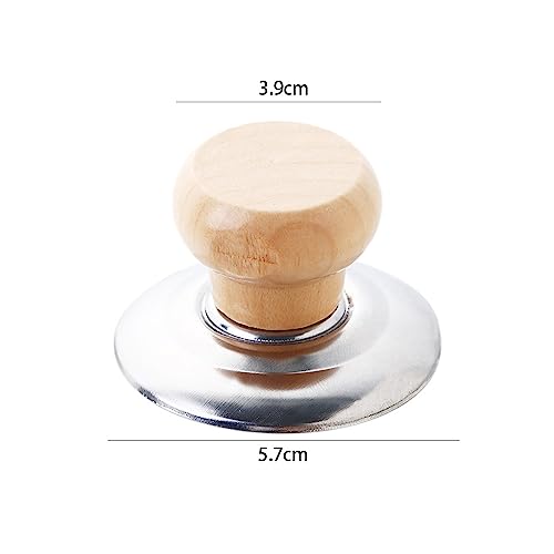 Pokinge 2 Pcs Pot Lid Knobs, Replacement Wooden Pot Lid Cover Handle, Kitchen Heat Resistant Pan Lid Holding Handles Cookware Top Accessories - Image 2