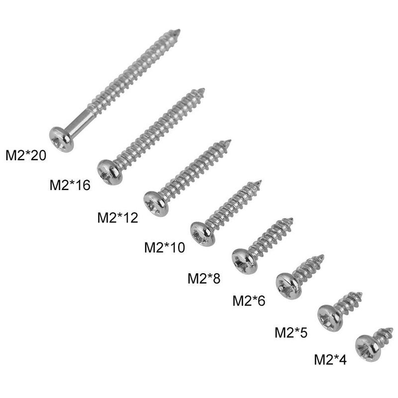 klarako 800pcs M2 Cross Drive Pan Head Self-Tapping Screws Woodworking Fastener with Box - Image 2