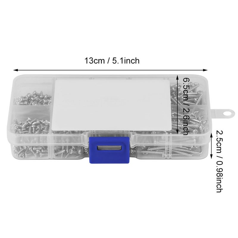 klarako 800pcs M2 Cross Drive Pan Head Self-Tapping Screws Woodworking Fastener with Box - Image 4