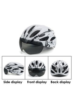 Adult bicycle helmet with detachable magnetic goggles, road and mountain riding protective helmet, adjustable size,unisex，white and black - pzsku/ZC3036D5159788AC2C8F0Z/45/_/1739327166/3996caf9-65da-4958-885e-5b9144925c69