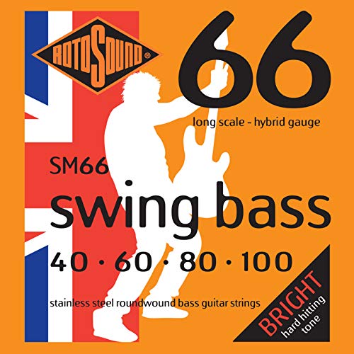 Rotosound SM66 Swing Bass 66 Stainless Steel Hybrid Bass Guitar Strings (40 60 80 100) - Image 1