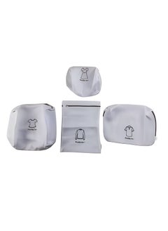 Generic Set of 4 High-Quality Mesh Laundry Bags – Reusable with Zipper, Delicate Wash Bags for Washing Machine, Travel, Shoes, Bras, Socks, Underwear, and Pants – White, Assorted Sizes  - Image 1