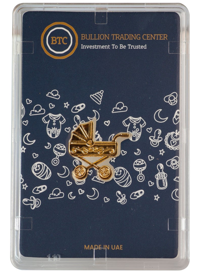 بي تي سي سبيكة ذهب شكل عربة أطفال عيار 24 بوزن 2.5 غرام - Image 1