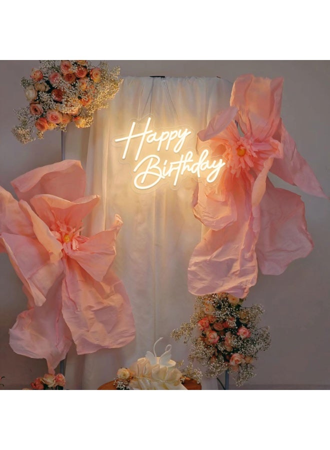 LANNJIN Happy Birthday Neon Sign Wall Decoration Light for Bedroom Cafe Anniversary Party, Reusable and Dimmable Happy Birthday Led Neon USB Powered 5V - Image 4