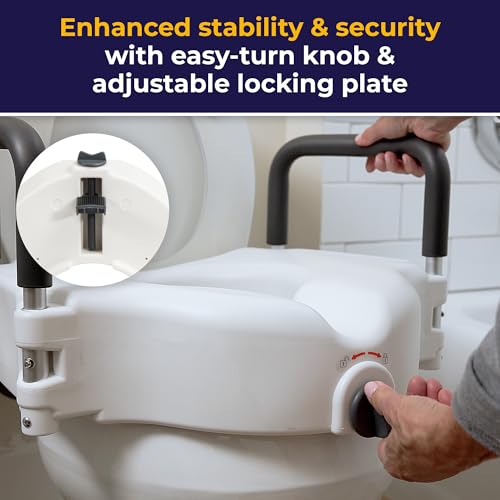 Drive Medical RTL12027RA 2-in-1 Raised Toilet Seat with Removable Padded Arms, Standard Seat - Image 5