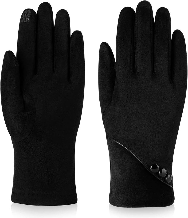 Alepo Women's Winter Warm Gloves with Touchscreen and Fleece Lining - Black - Image 5