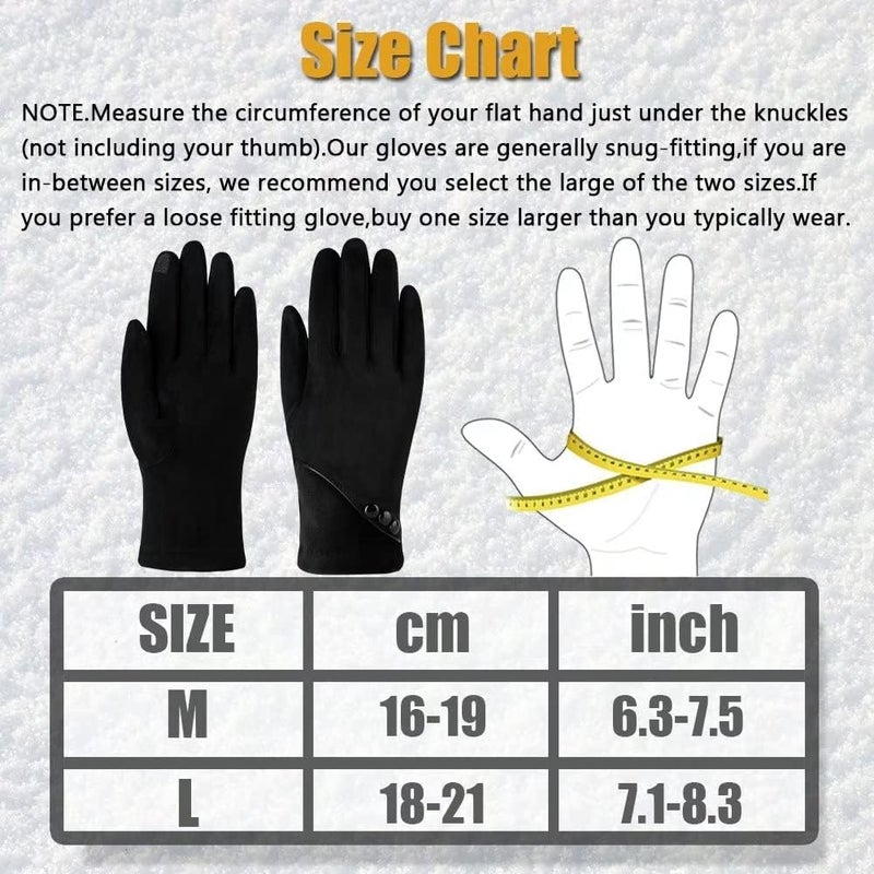 Alepo Women's Winter Warm Gloves with Touchscreen and Fleece Lining - Black - Image 4
