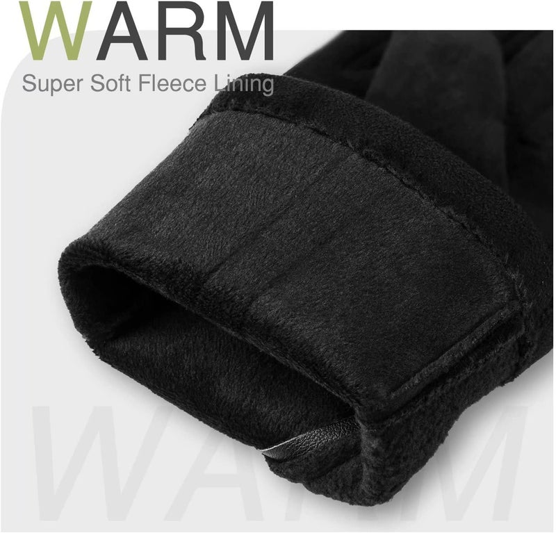 Alepo Women's Winter Warm Gloves with Touchscreen and Fleece Lining - Black - Image 2
