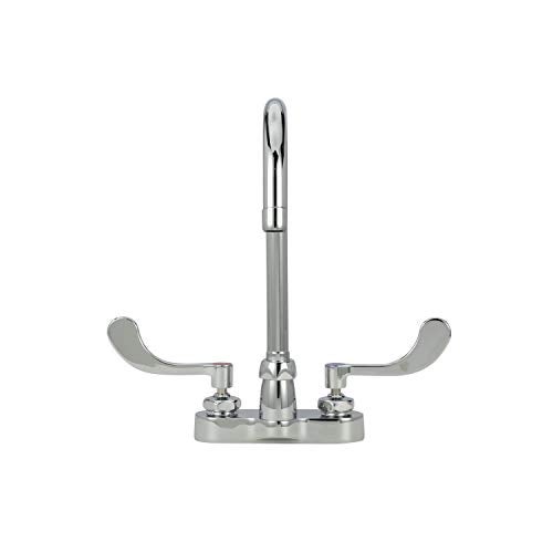 Zurn Z812B4-XL AquaSpec Gooseneck Faucet, 4" Centerset, 5 3/8" Spout, 2.2 GPM Pressure-Compensating Aerator, 4" Wrist Blade Handles, Chrome - Image 4