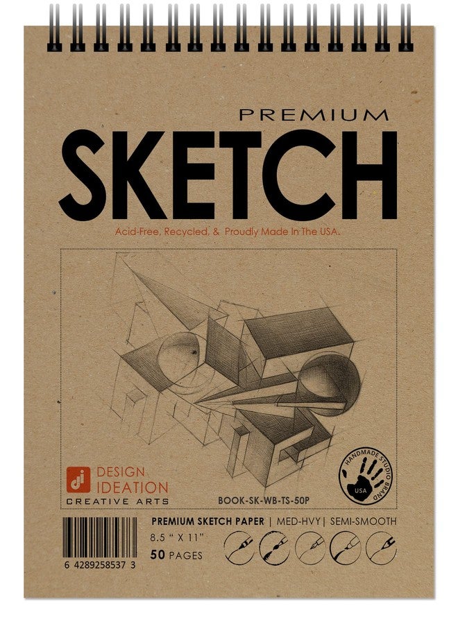 Design Ideation Sketch. Wire Bound Sketchbook. Top Spine. Multi-Media. (8.5" x 11") WB-2550-TS. (2 Book Value Pack) - Image 1