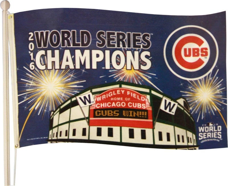 RICO Chicago Cubs World Series Champs Banner Flag - Image 1