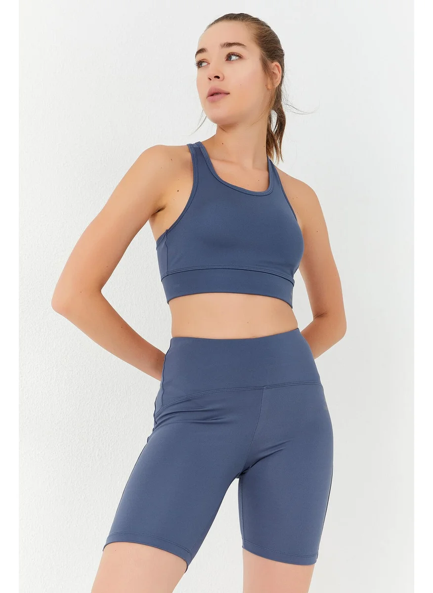 Tommy Life Anthracite Women's High Waist Slimming Bustier Biker Leggings Set - 95303