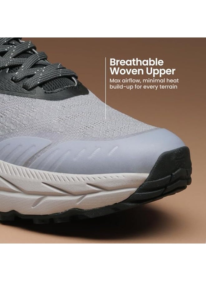 CULT Crux Men's Outdoor Shoes | Seamless Breathable & Flexible Upper | Enhanced Cushioning for Trekking| Superior Anti-Slip Grip | Comfortable Hiking Wear D.Grey/Black 8 UK - Image 3