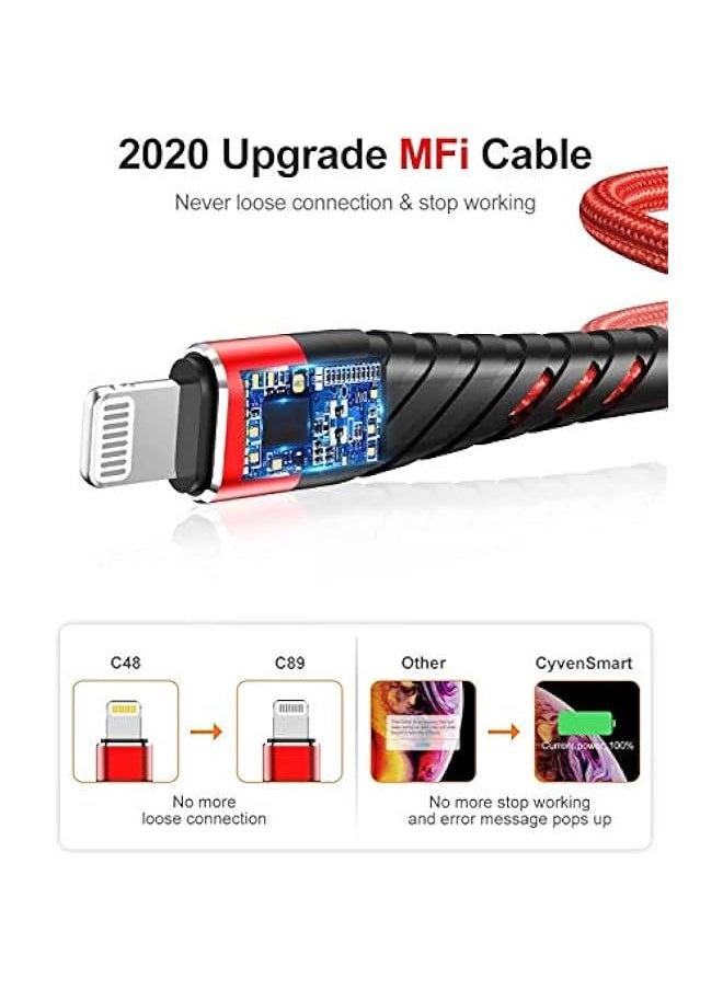 3ft iPhone Charger Cable for Apple MFi Certified, (2 Pack) Lightning Fast Charging Cord for iPhone 12 11 Pro X XS Max XR/8 Plus/7 Plus/6/6s Plus/5s/5c/iPad