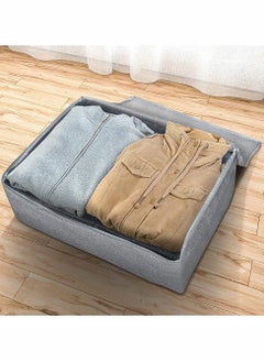 HomarKet Extra Large Blanket Storage Bag Under Bed Storage Tote for Comforters Clothes and Linens Water Resistant and Breathable Closet Bags Grey  - Image 4