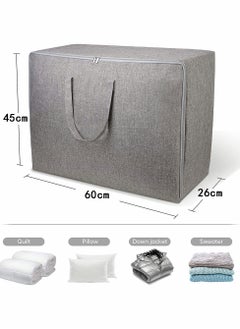 HomarKet Extra Large Blanket Storage Bag Under Bed Storage Tote for Comforters Clothes and Linens Water Resistant and Breathable Closet Bags Grey  - Image 3