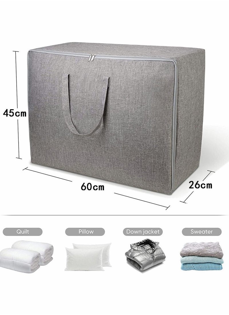 HomarKet Extra Large Blanket Storage Bag Under Bed Storage Tote for Comforters Clothes and Linens Water Resistant and Breathable Closet Bags Grey  - Image 3