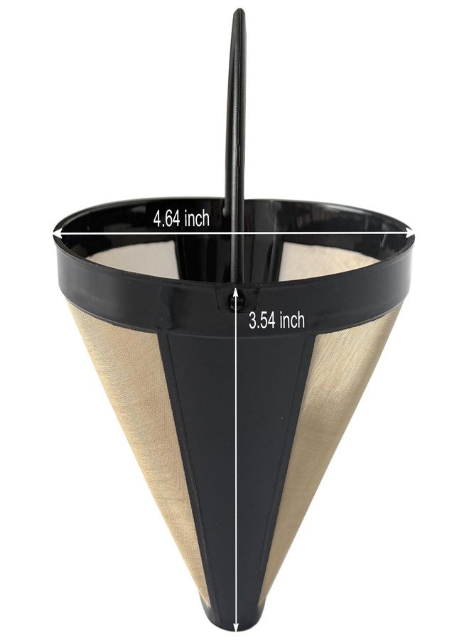 Cestlaive 4-Pack #4 Gold Cone Reusable Permanent Coffee Basket Filter Replacement for Cuisinart Coffee Maker - Image 3