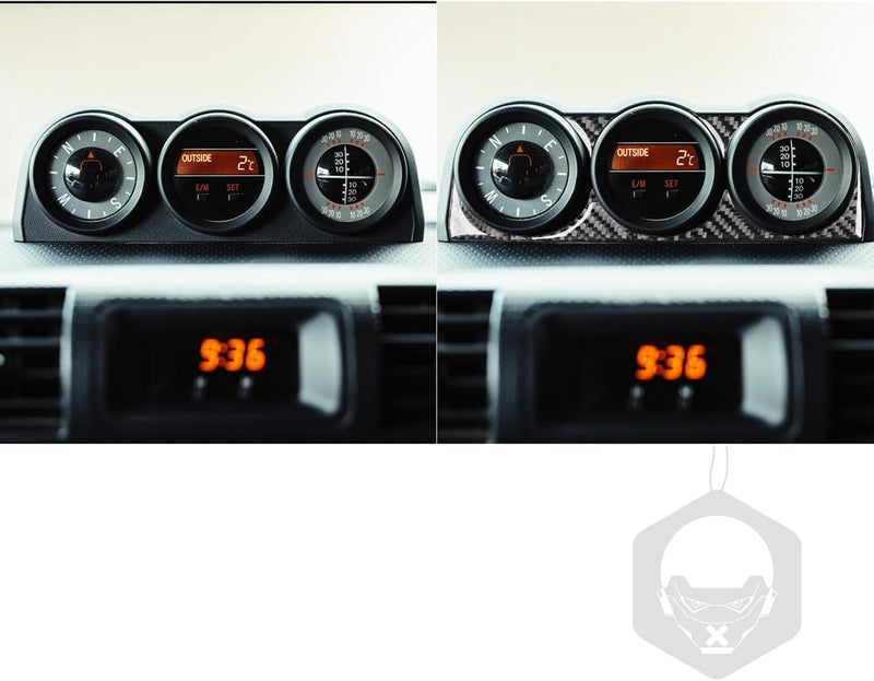 PJFUS Real Soft Black Carbon Fiber Car Dashboard Central Compass Panel Decoration Trim Sticker Auto Premium Interior Accessories Compatible with Toyota FJ Cruiser 2007-2014 - Image 5