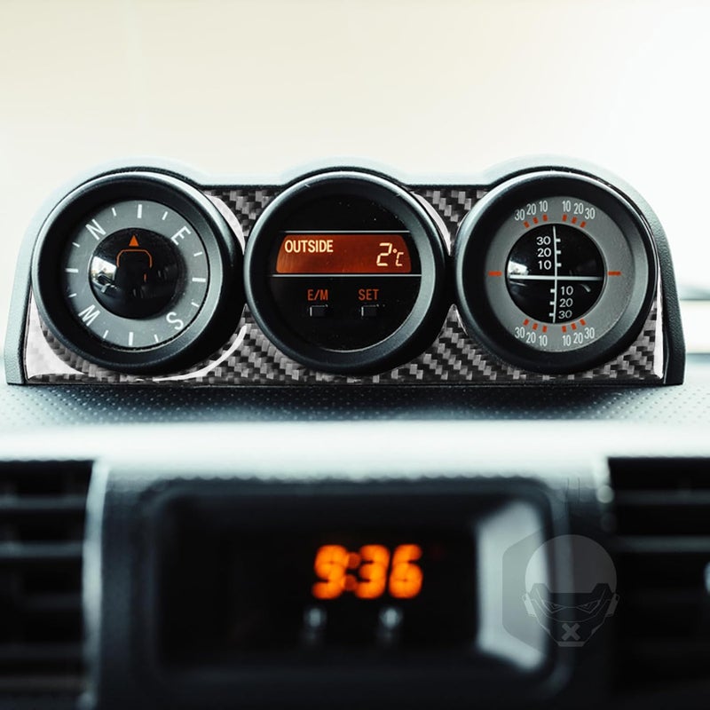 PJFUS Real Soft Black Carbon Fiber Car Dashboard Central Compass Panel Decoration Trim Sticker Auto Premium Interior Accessories Compatible with Toyota FJ Cruiser 2007-2014 - Image 3