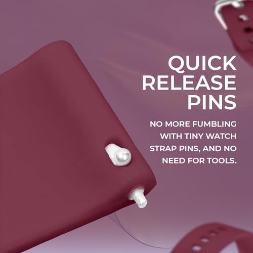 PunnkFunnk Punnk Funnk Silicone 19mm Replacement Band Strap with Metal Buckle Compatible with ColorFit Pulse, ColorFit Pro 2, Boat Storm Smart Watch & Watches with All 19mm Lugs(Wine Red) - Image 5