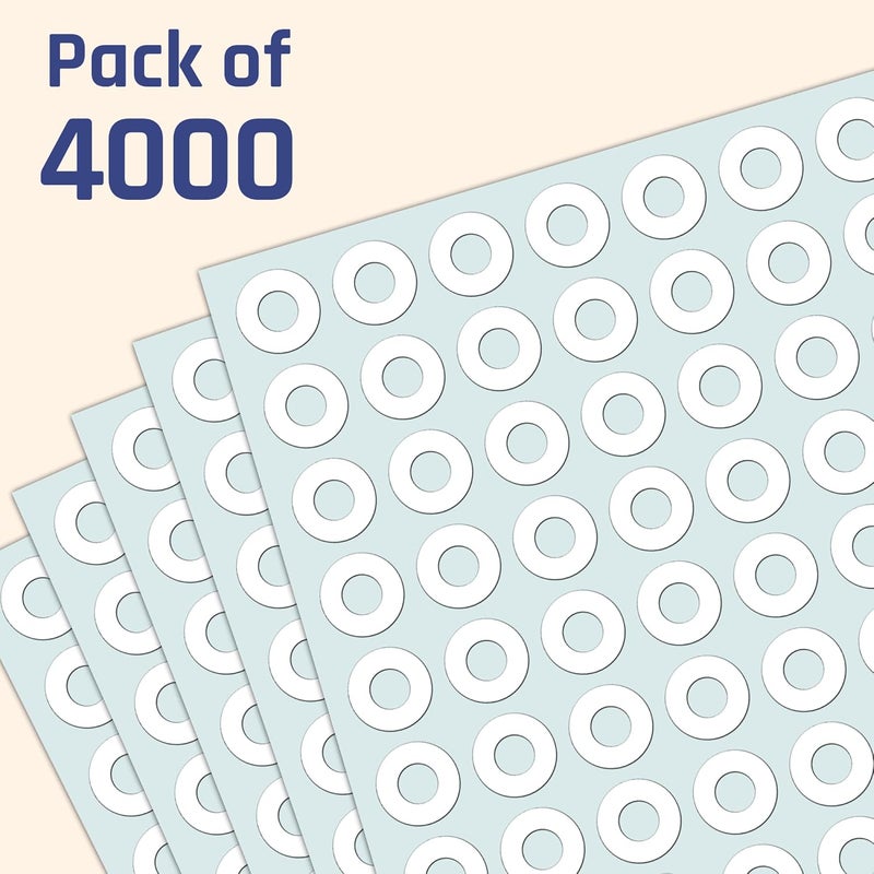 TownStix 4000 Pack  Paper Hole Reinforcement Stickers  025 White - Image 3
