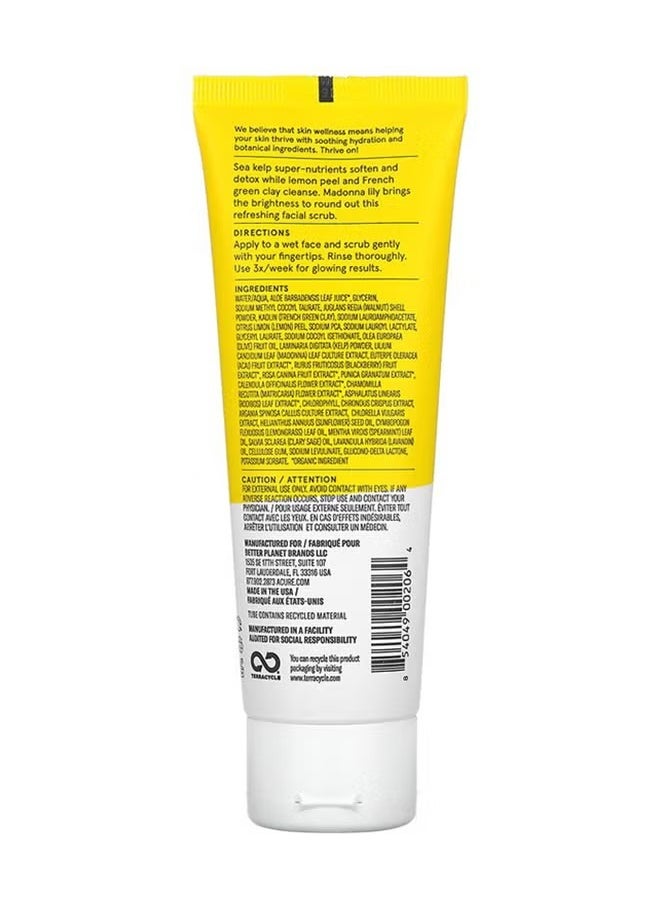 Acure - Brightening Facial Scrub, Exfoliating Facial Pore Cleansing Scrub, Paraben Free, Unclog Pores, Natural Glow & Rejuvenates Skin（4.FL.OZ./118ml) - Image 1
