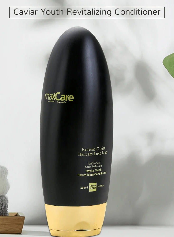 Maxcare Caviar Youth Revitalizing Conditioner Sulfate-Free 500ml – Strength & Repair for Damaged Hair - Image 5