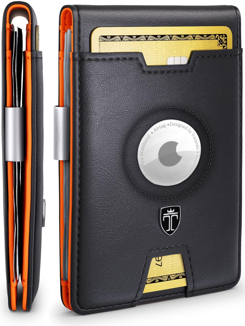 TRAVANDO AirTag* Wallet Mens Wallet with Money Clip Air Tag Wallet Card Holder RFID Blocking Bifold Gifts for Men - Image 5