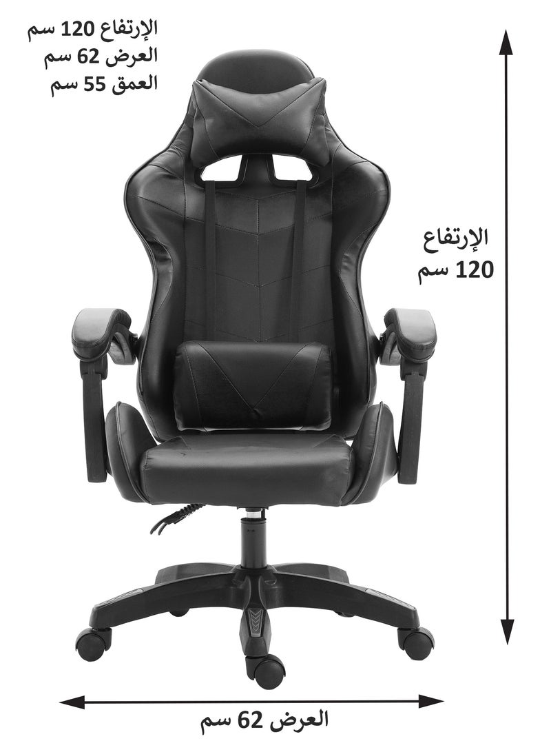 Funz Gaming Chair Office Chair Ergonomic High Back Gaming Chairs Reclining & Height Adjustable Computer Chair with Neck and Lumbar Support Comfortable Chairs Black  - Image 2