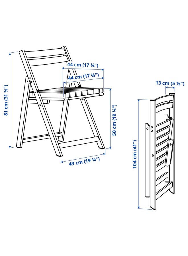 Green Tiger Chair, outdoor, foldable light brown stained/Frösön/Duvholmen stripe pattern - Image 3