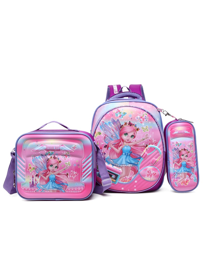 Stargold - Baby Backpack 3Pcs Combo For Baby Girl With Adjustable Strap For School 12 Inch - Image 1