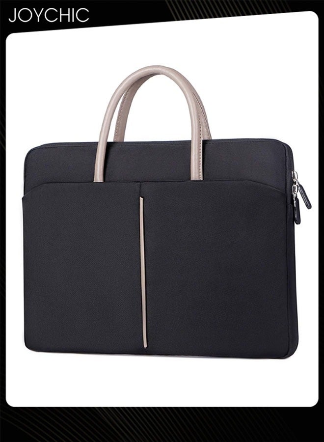 Joychic Simple Leisure Laptop Bag Case Waterproof Computer Sleeve Messenger Bag Expandable Business Briefcase for Men Women Work Office Compatible with 15/15.6 Black  - Image 3