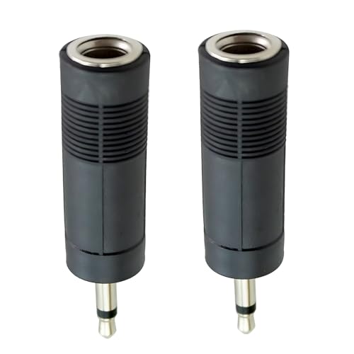 KNEUTRIX 3.5mm to 6.35mm Adapter Converter (5 Pieces) 3.5mm Mono 1/8 inch Audio Male to 6.35mm 1/4 inch Female Mic Plug Adapter Jack - Image 4