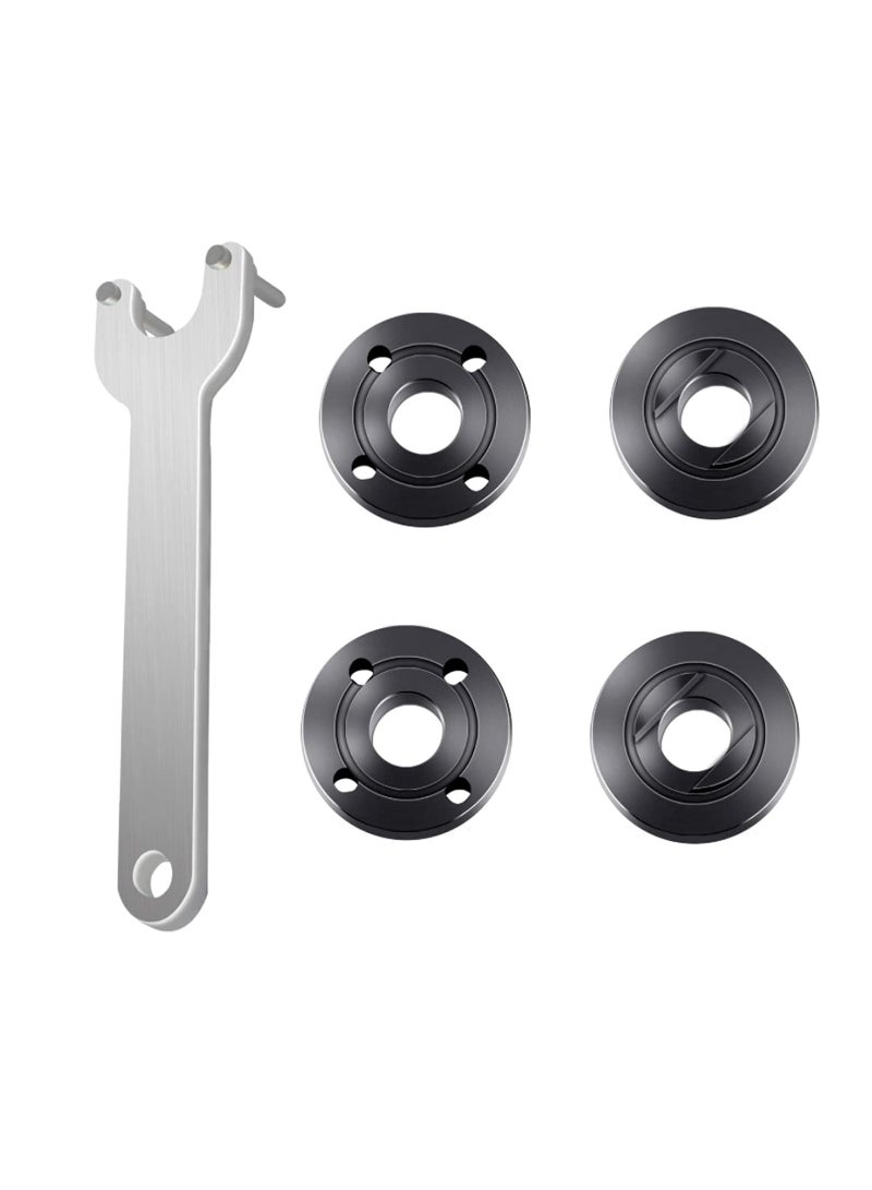 5Pcs Grinder Flange Angle Wrench Spanner Metal Grinder Nuts Lock Nut Compatible with for Dewalt Milwaukee Makita Bosch Black  Decker Ryobi - Image 1
