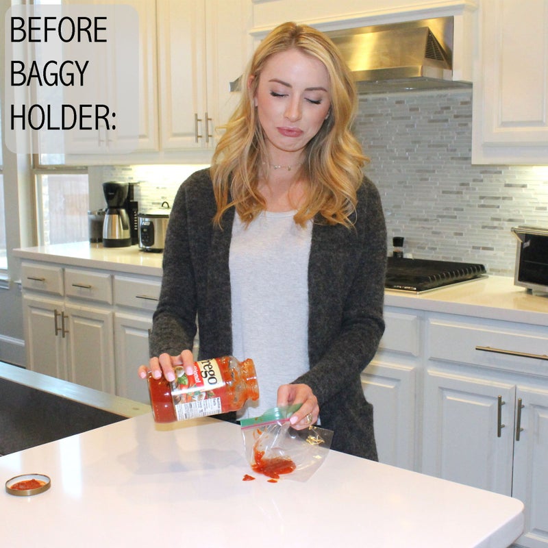 Jokari Adjustable Baggy Rack Stand 2 Pack Hands Free Food Storage Bag Holder Stand for Freezer and Sandwich Bags Clip Stand for Pouring Leftovers or Drying Reusable Ziploc Bags - Image 2