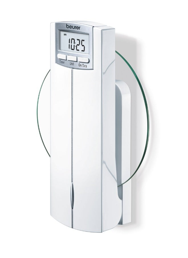 Beurer - KS 52 Wall Mounted Kitchen Scale with Large Glass Weighing Surface, Clock and Timer, Backlit Display, 5 kg Load Capacity - Image 1