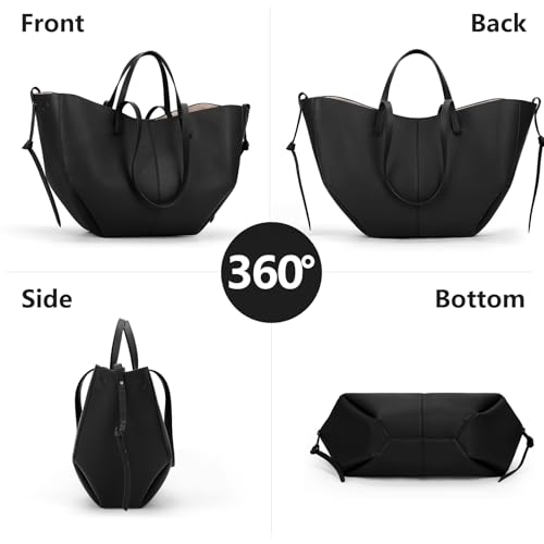 Juoxeepy Work Bag Faux Leather Tote Bag for Women Trendy Handbag Purse Fall Shoulder Bag with Magnetic Closure - Image 3