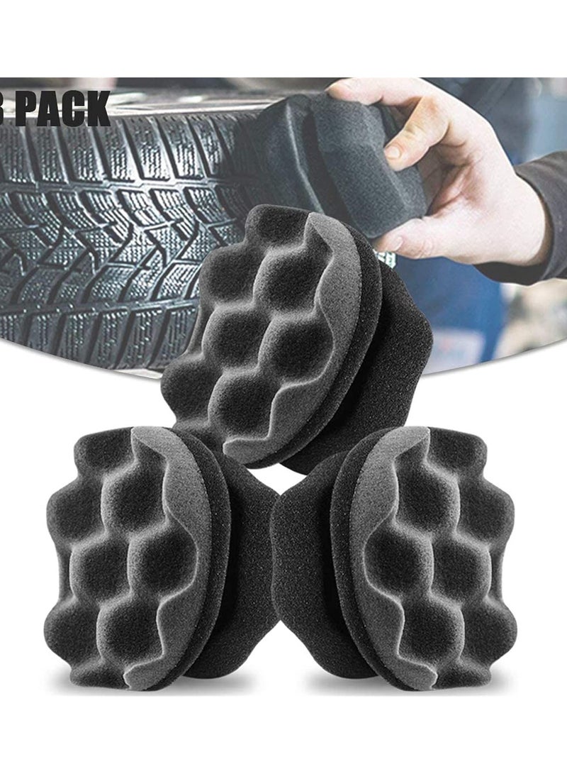 3 Pack Ergonomic Tire Shine Applicator Durable Washable Pads for Ultimate Tire Detailing Large Size Ideal for Keeping Tires Glossy - Image 1