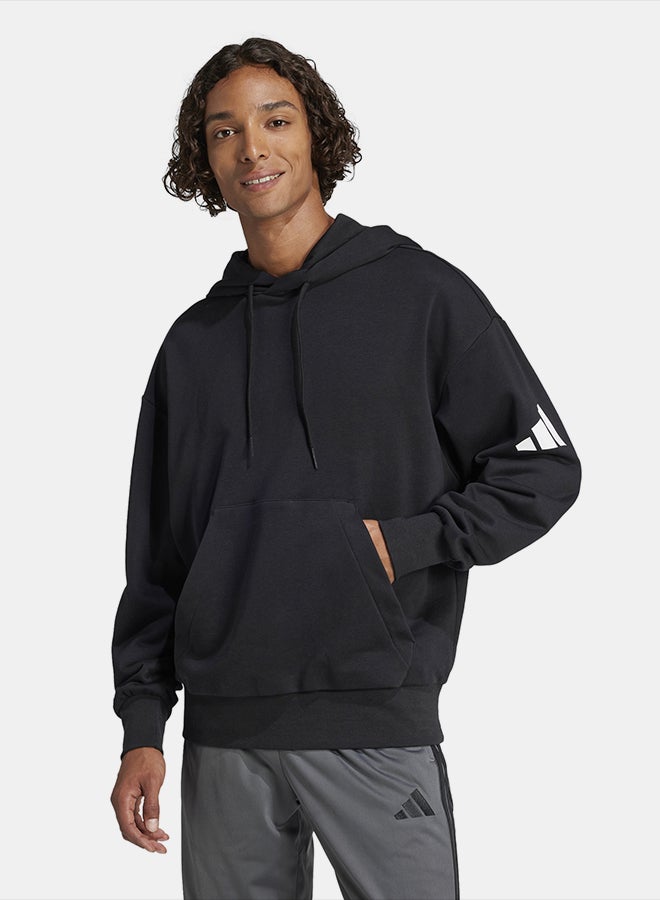 Adidas Essentials Loose-Fit 3 Bar Logo French Terry Hoodie - Image 1