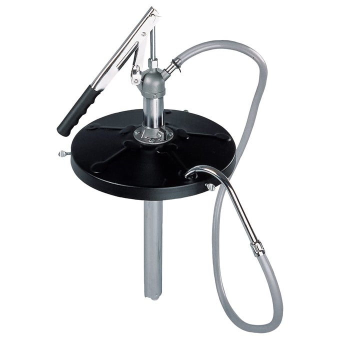 K Tool International 73993 Lever Action Bucket Pump With 4 Pvc Hose For Garages Repair Shops And Diy 5 Gallon 214 Oz Per Stroke 12 Drum Cover Transmission Fluids And Heavy Oil Blacksilver