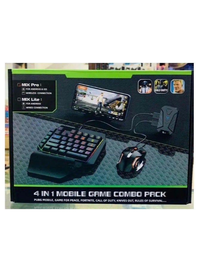 4 In 1 One Hand Gaming Keyboard And Mouse Backlight Wireless Bluetooths Game Converter For Android IOS Mobile Phone - Image 4