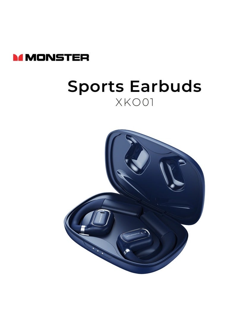 Monster Air Conduction Wireless Bluetooth Earphones XKO01 Open Ear Headphones Sports Noise Reduction Blue
