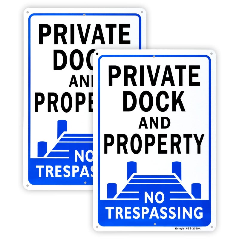Enjoyist 2-Pack Private Dock No Trespassing Sign - Image 1