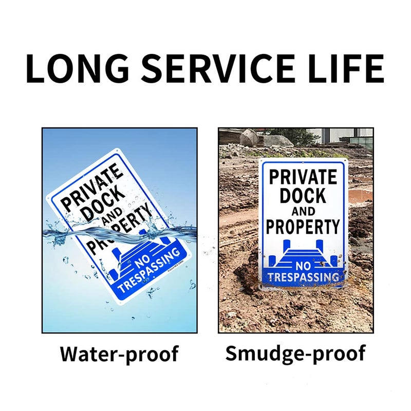 Enjoyist 2-Pack Private Dock No Trespassing Sign - Image 3