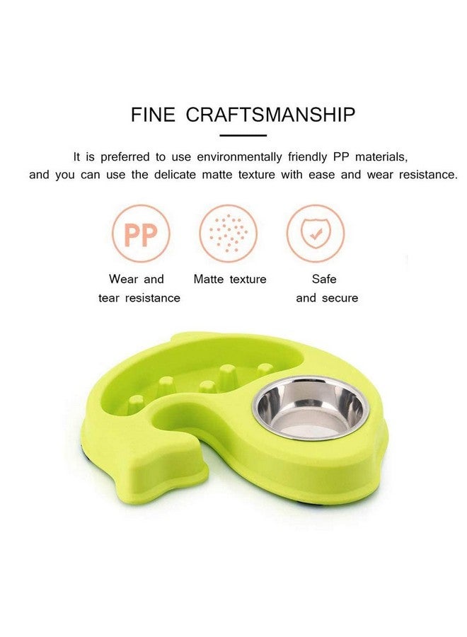 وحدة تغذية الكلاب، وعاء طعام مضاد للاختناق للقطط والكلاب الأليفة، وعاء طعام بطيء التغذية للحيوانات الكبيرة والصغيرة، تصميم على شكل سمكة (متعدد الألوان) - Image 5