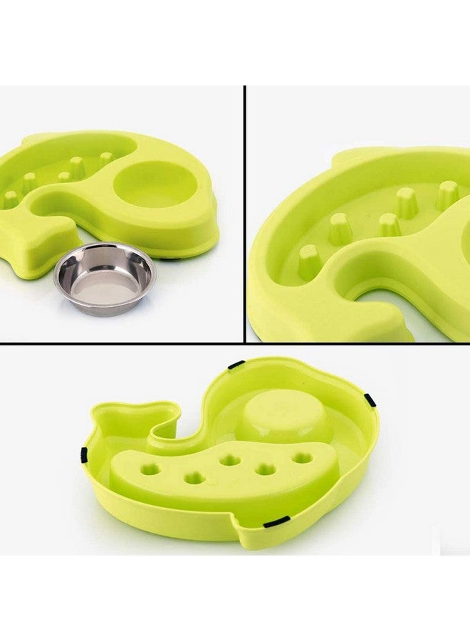 وحدة تغذية الكلاب، وعاء طعام مضاد للاختناق للقطط والكلاب الأليفة، وعاء طعام بطيء التغذية للحيوانات الكبيرة والصغيرة، تصميم على شكل سمكة (متعدد الألوان) - Image 4