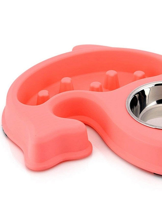 وحدة تغذية الكلاب، وعاء طعام مضاد للاختناق للقطط والكلاب الأليفة، وعاء طعام بطيء التغذية للحيوانات الكبيرة والصغيرة، تصميم على شكل سمكة (متعدد الألوان) - Image 2